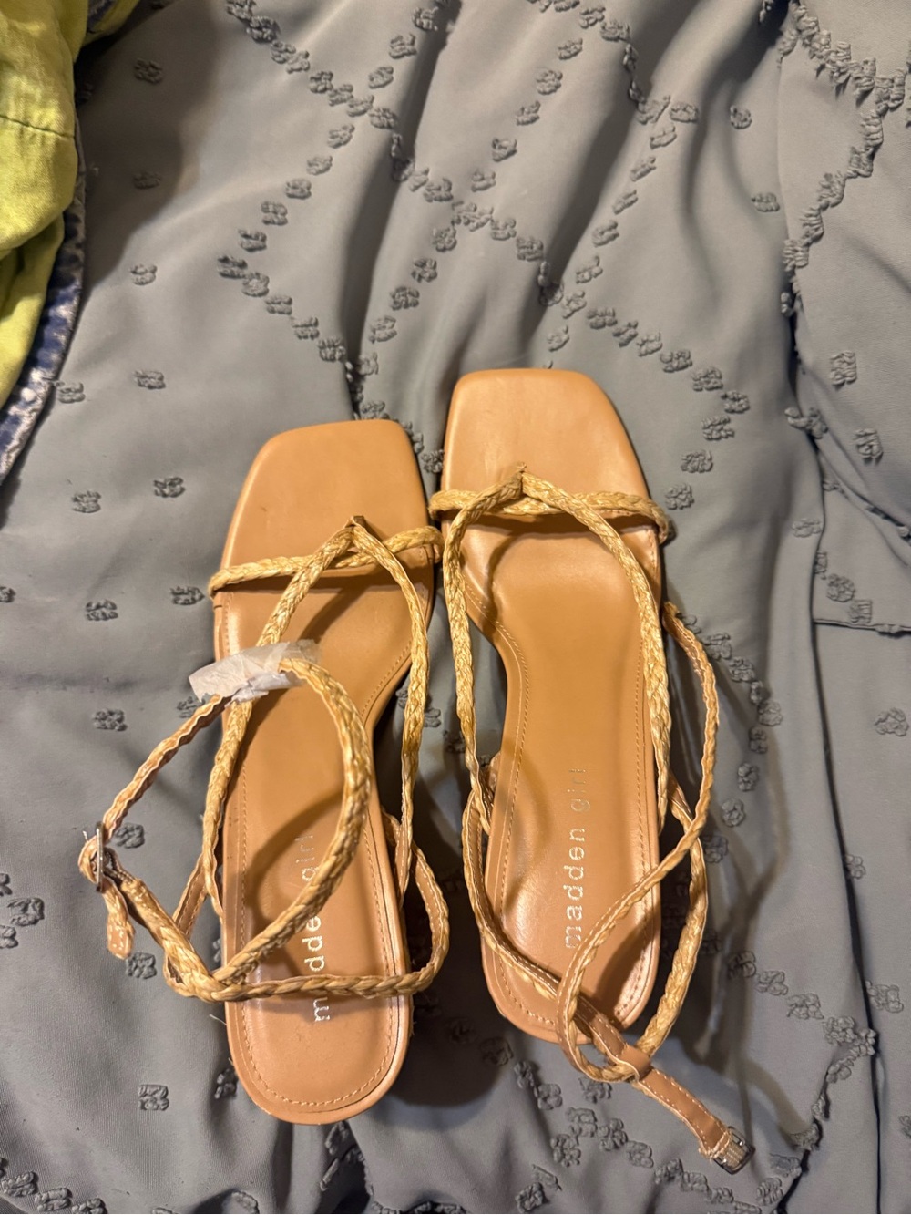 Madden Girl Braided Tan Wrap Sandals - Picture 3 of 3